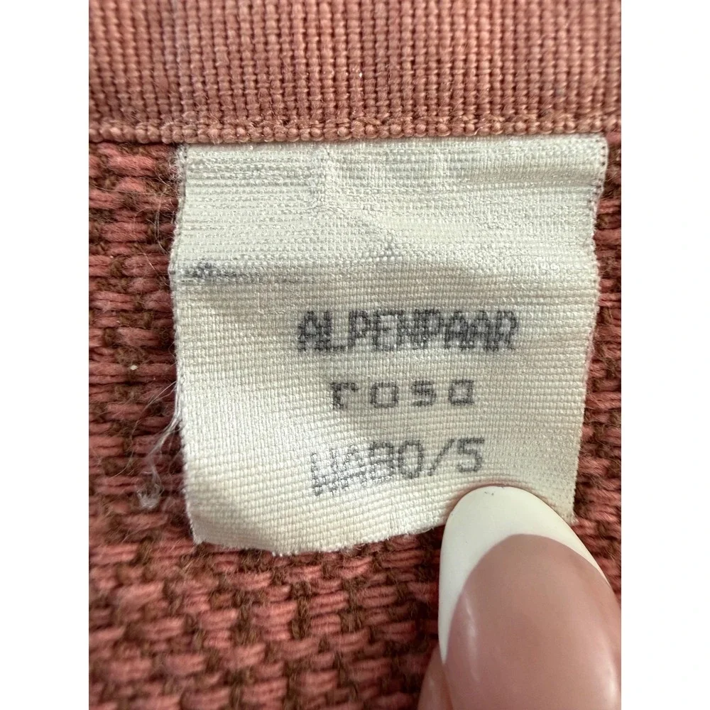 Vintage Kolf Austria Apron Linen Cotton Crochet Trim One Size Pink White